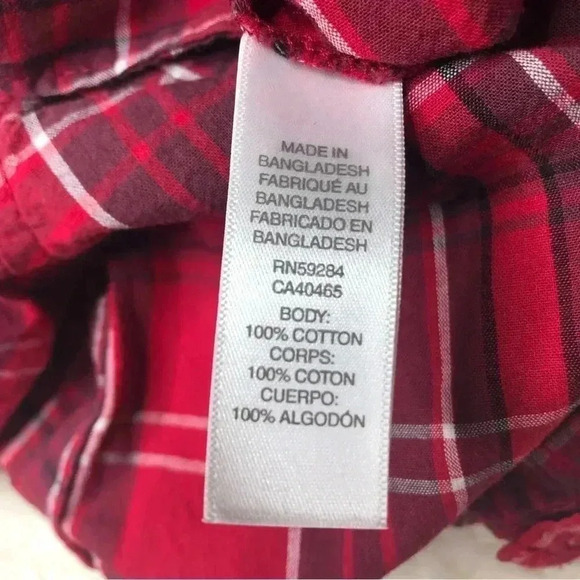 The Children’s Place Onesie Red/Black/White Plaid collared Buttoned 3-6 Months - Picture 14 of 16